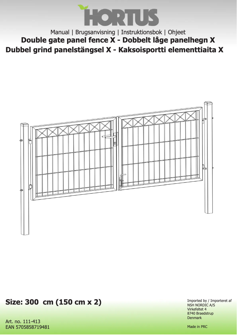 Page 1 de la notice Manuel utilisateur Hortus 111-413