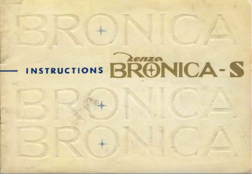 Page 1 de la notice Manuel utilisateur Zenza Bronica S