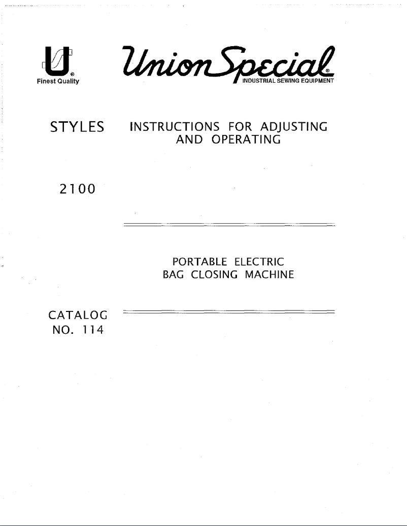 Image de la première page du manuel de l'appareil 2100