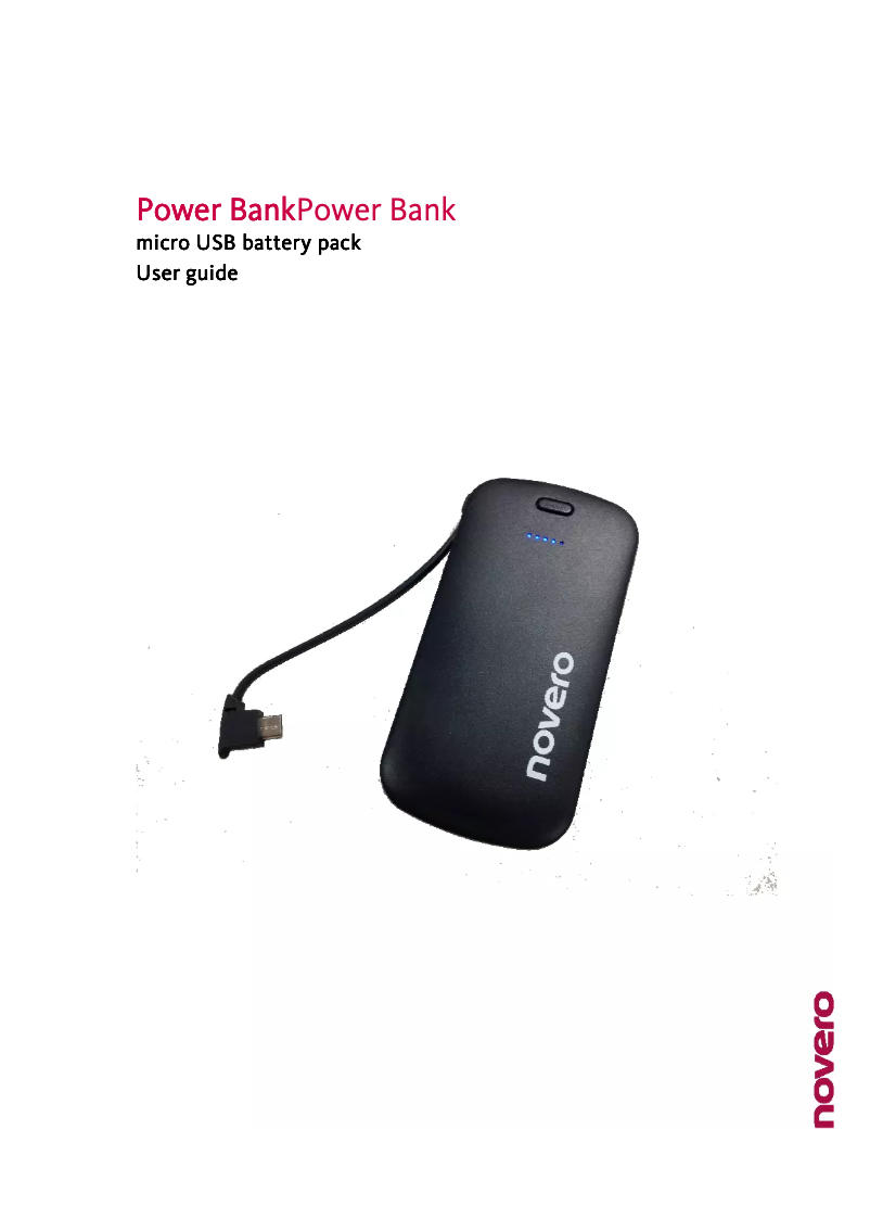 Page 1 de la notice Manuel utilisateur Novero Power Bank