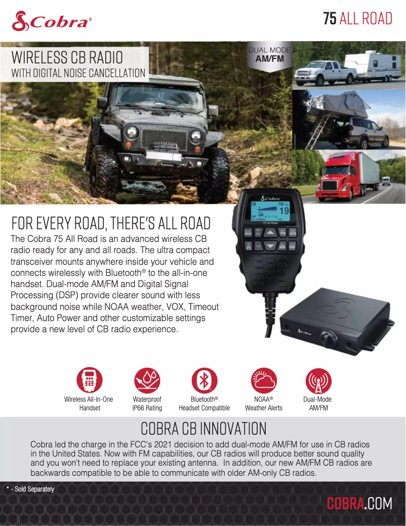 Página 1 del manual Ficha técnica Cobra 75 All Road