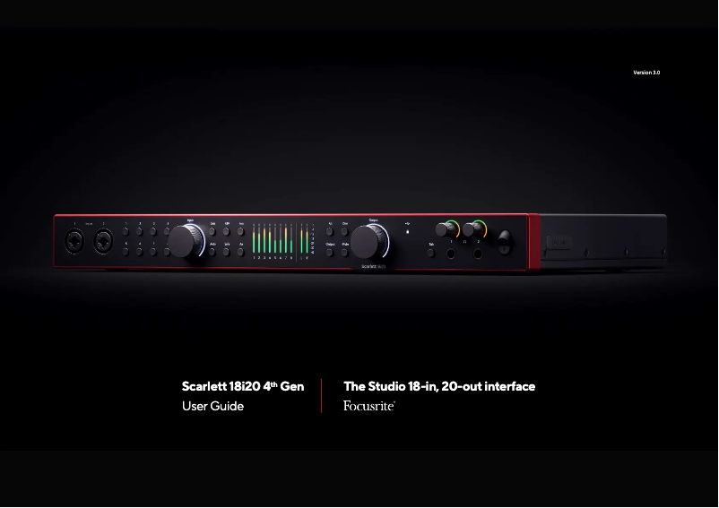 Página 1 del manual Manual de usuario Focusrite Scarlett 18i20 4th Gen
