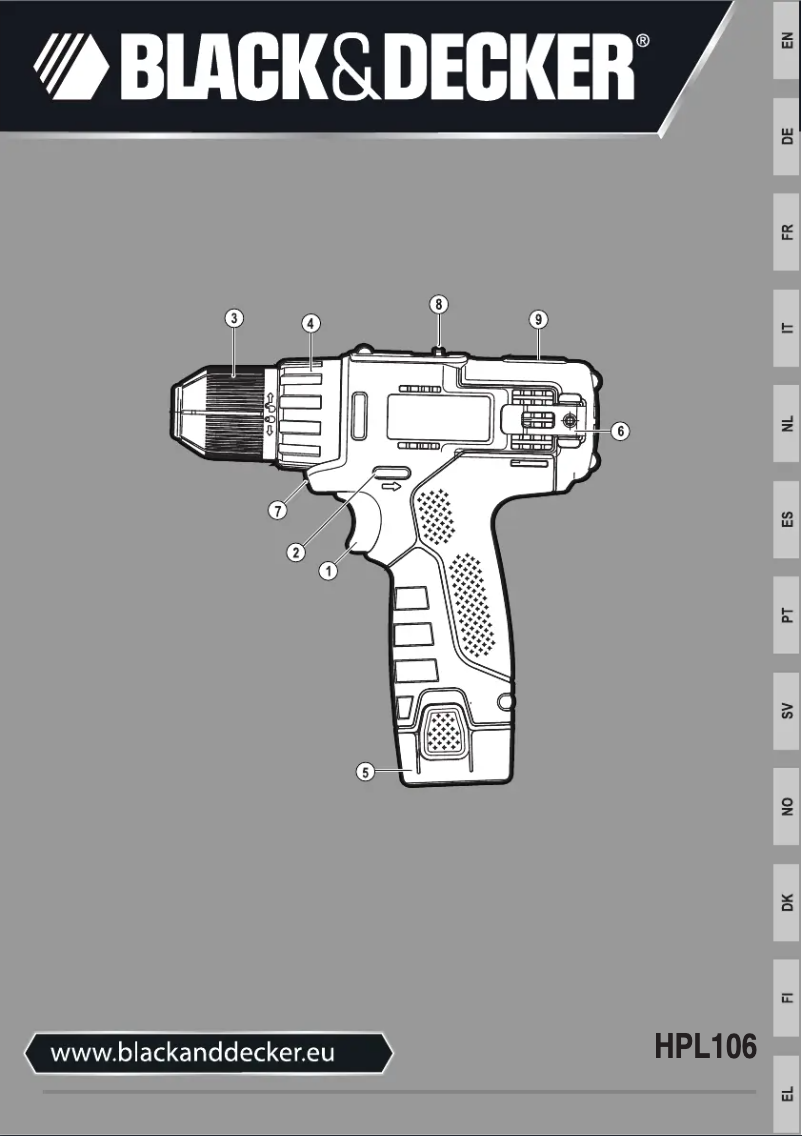 Page 1 de la notice Manuel utilisateur Black & Decker HPL106