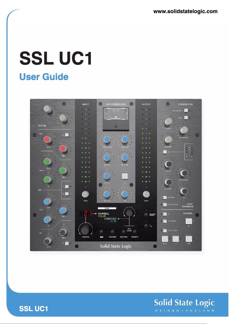 Page 1 de la notice Manuel utilisateur Solid State Logic UC1