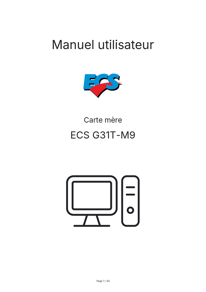 Image de la première page du manuel de l'appareil G31T-M9