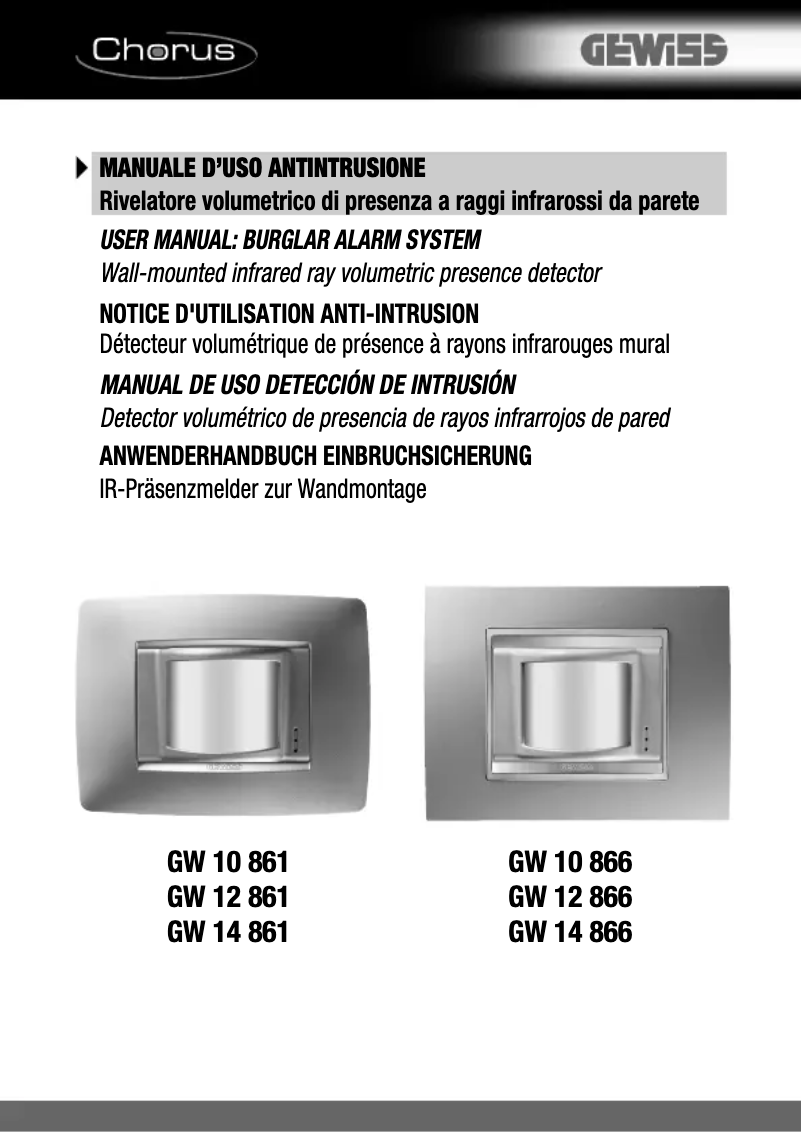Imagen de la primera página del manual del dispositivo GW10861