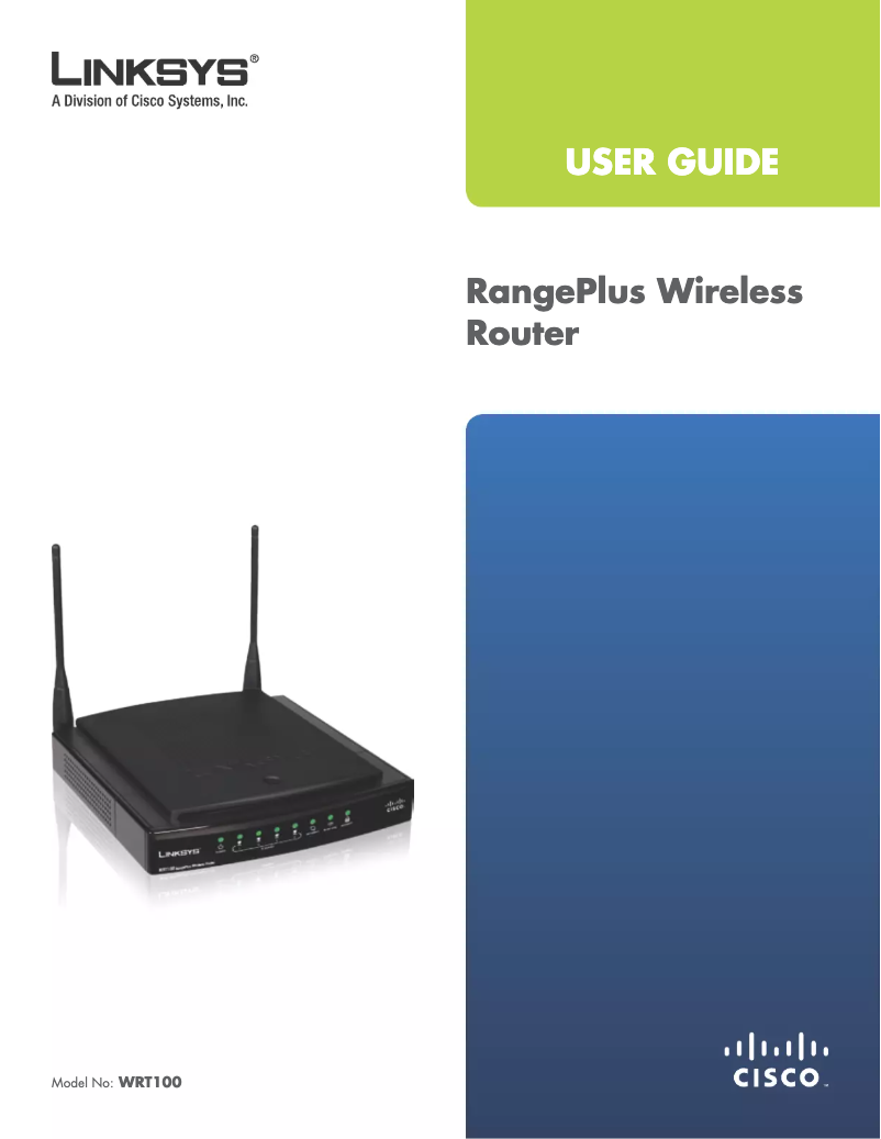 Page 1 of the manual User Manual Linksys WRT100