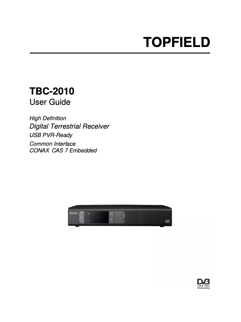 Page n°1 - Manuel utilisateur Topfield TBC-2010