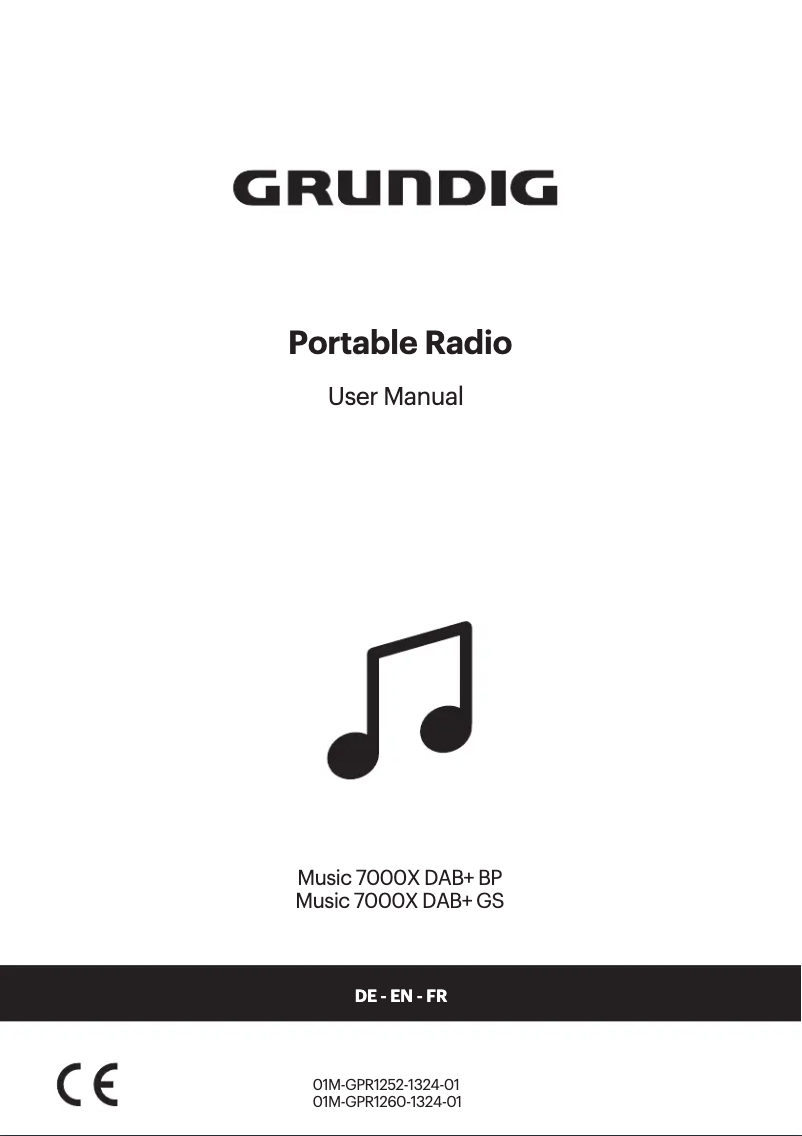 Page 1 de la notice Manuel utilisateur Grundig Music 7000X DAB+ BP