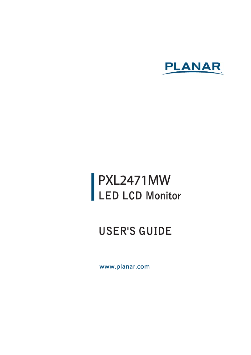 Image de la première page du manuel de l'appareil PXL2471MW