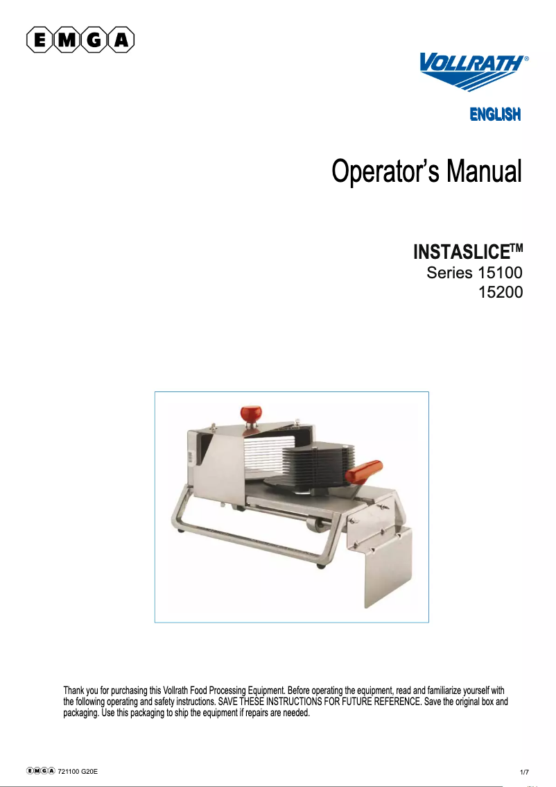 Page 1 de la notice Manuel utilisateur Emga 721100