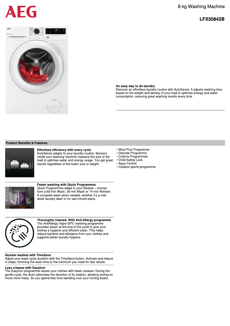 Image de la première page du manuel de l'appareil LFX50842B