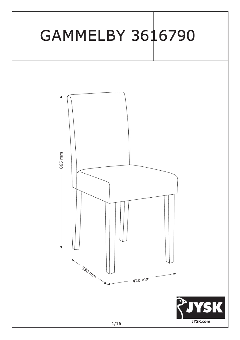 Page n°1 - Manuel utilisateur JYSK Gammelby