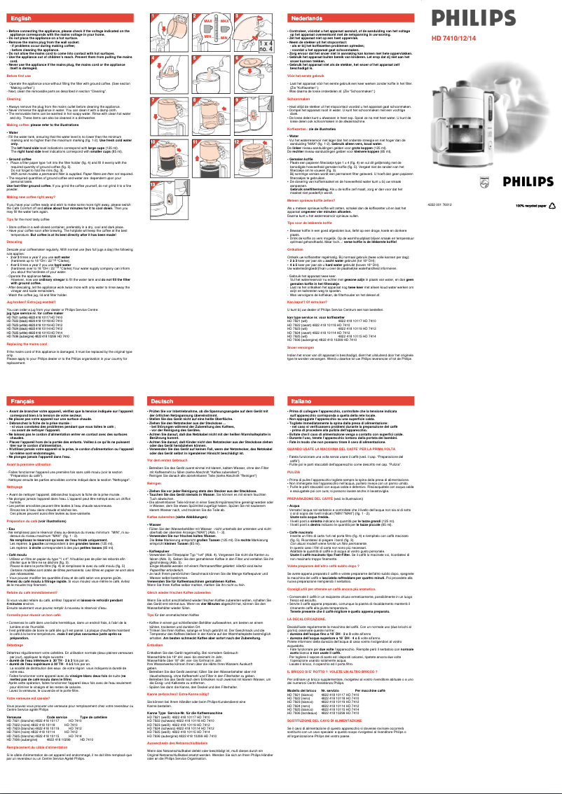 Image de la première page du manuel de l'appareil HD7412