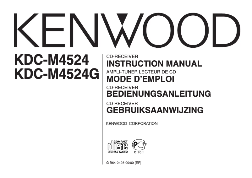 Page 1 de la notice Manuel utilisateur Kenwood KDC-M4524G
