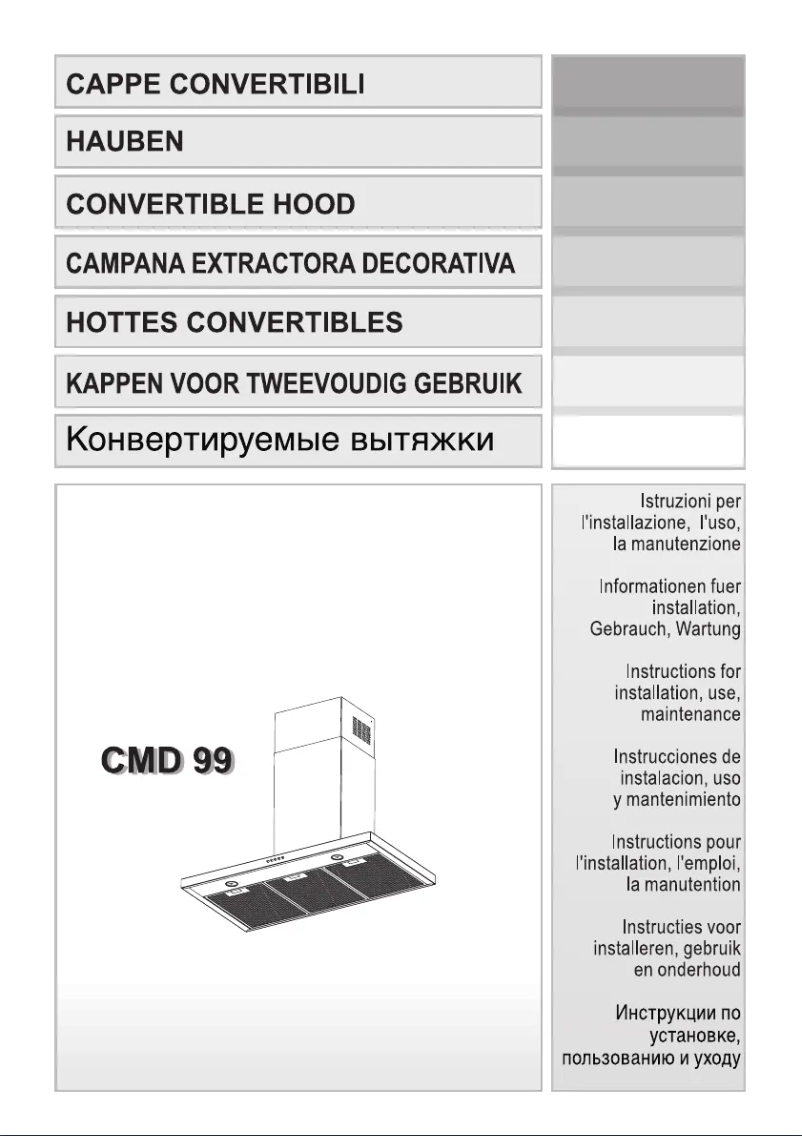 Page 1 de la notice Manuel utilisateur Candy CMD 99 X