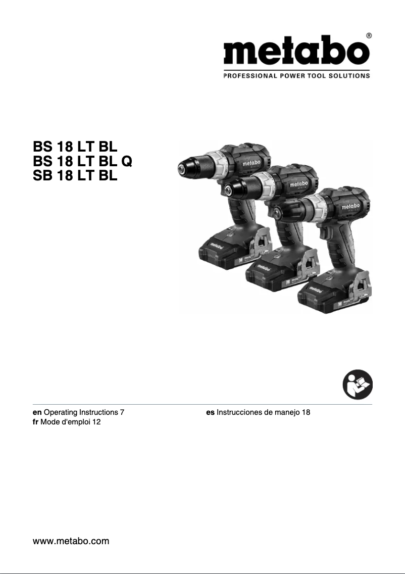 Página 1 del manual Manual de usuario Metabo SB 18 LT BL