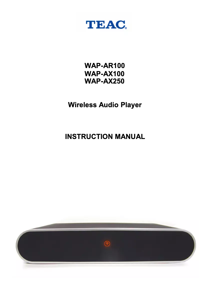 Page n°1 - Manuel utilisateur Teac WAP-AX100