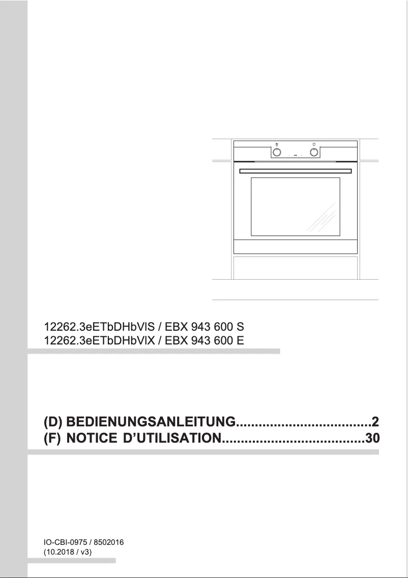 Image de la première page du manuel de l'appareil EBX 943 600 E