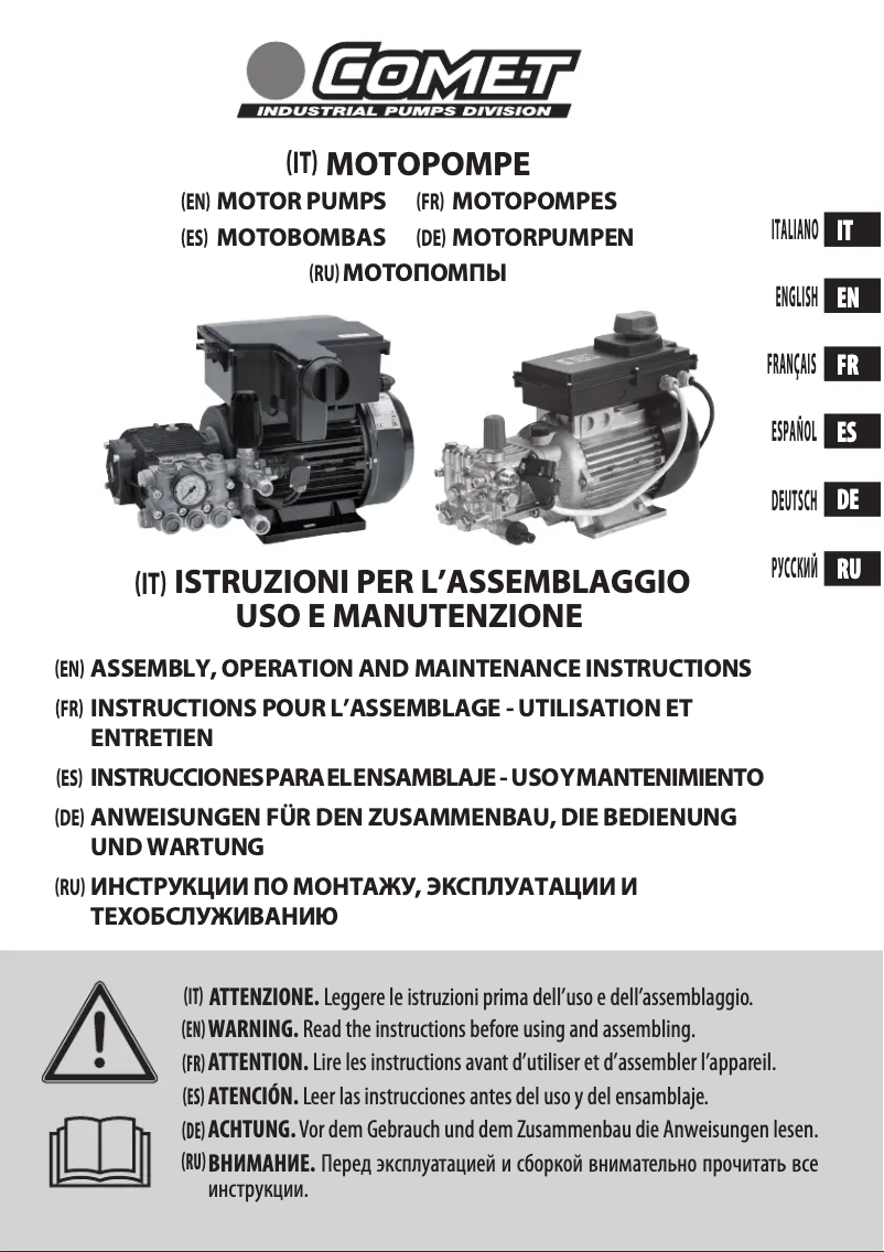 Imagen de la primera página del manual del dispositivo MTP FW2 MISTING