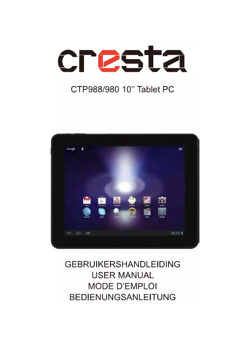 Page 1 de la notice Manuel utilisateur Cresta CTP988