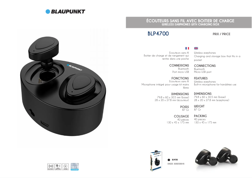 Page n°1 - Manuel utilisateur Blaupunkt BLP4700