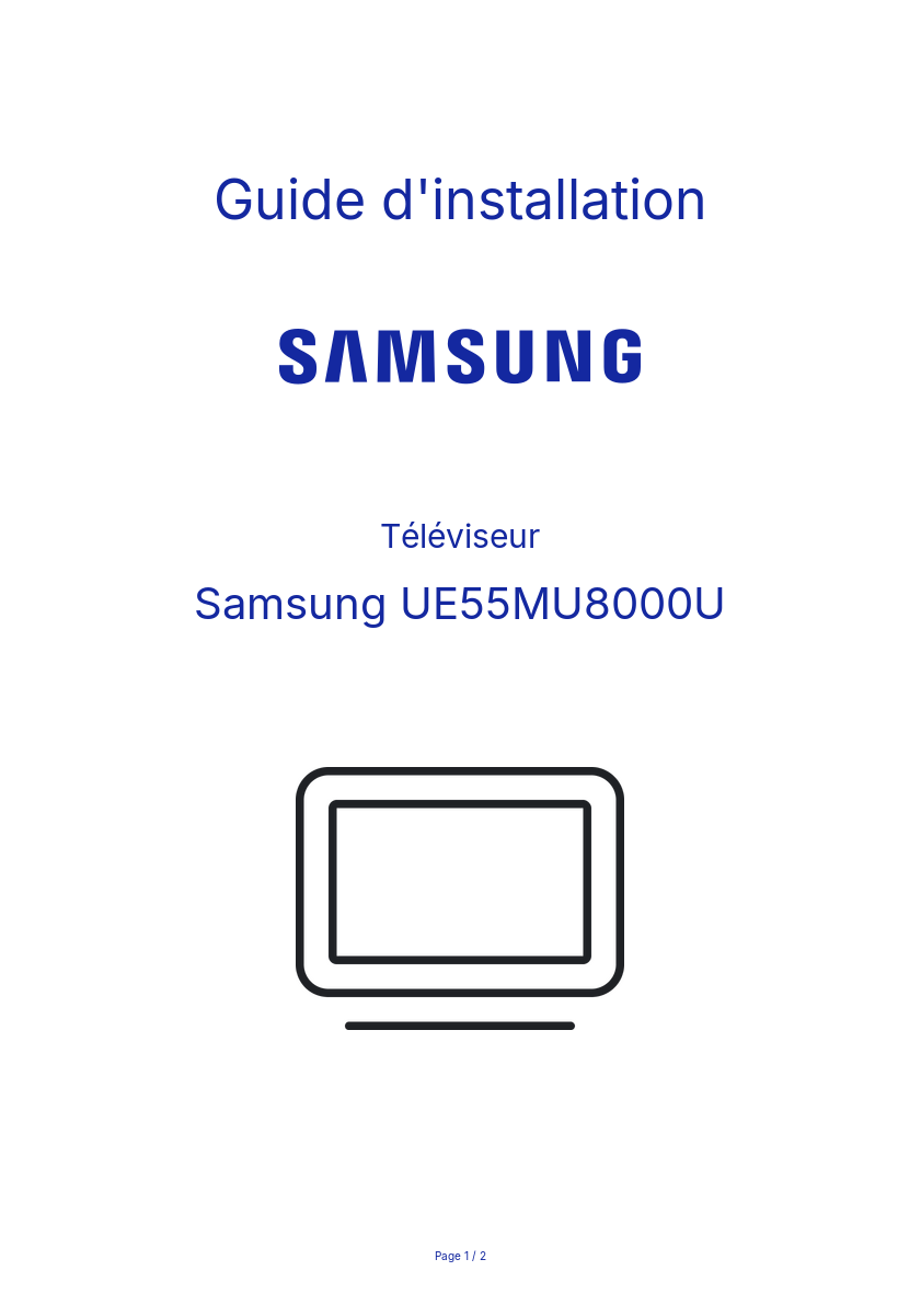 Image de la première page du manuel de l'appareil UE55MU8000U