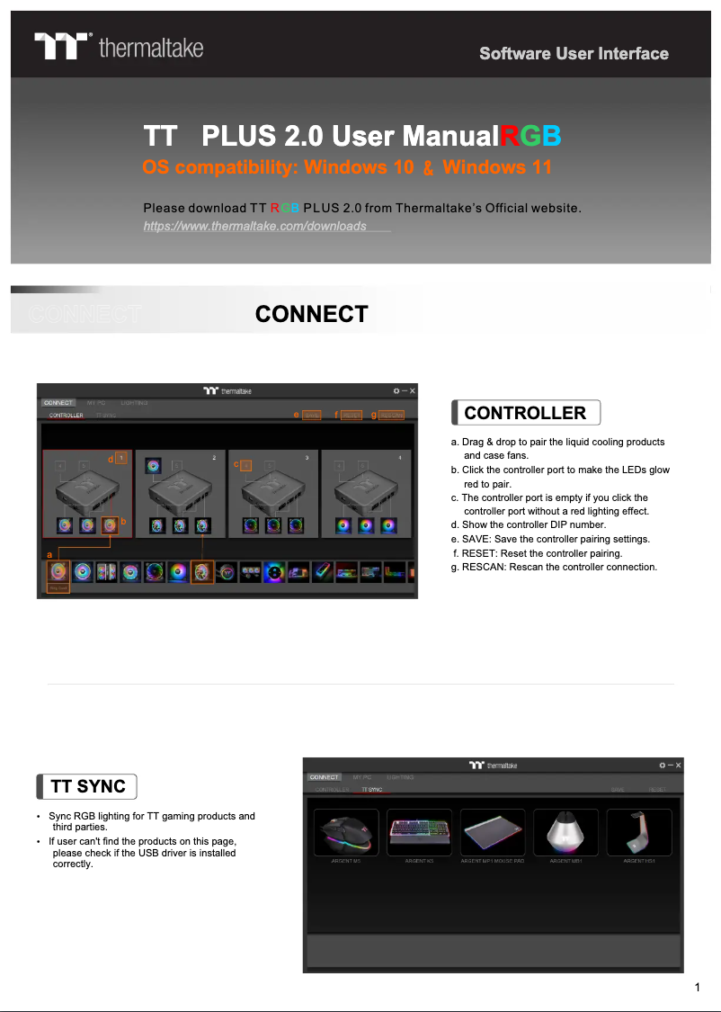 Page 1 de la notice Manuel utilisateur Thermaltake TOUGHLIQUID Ultra 240