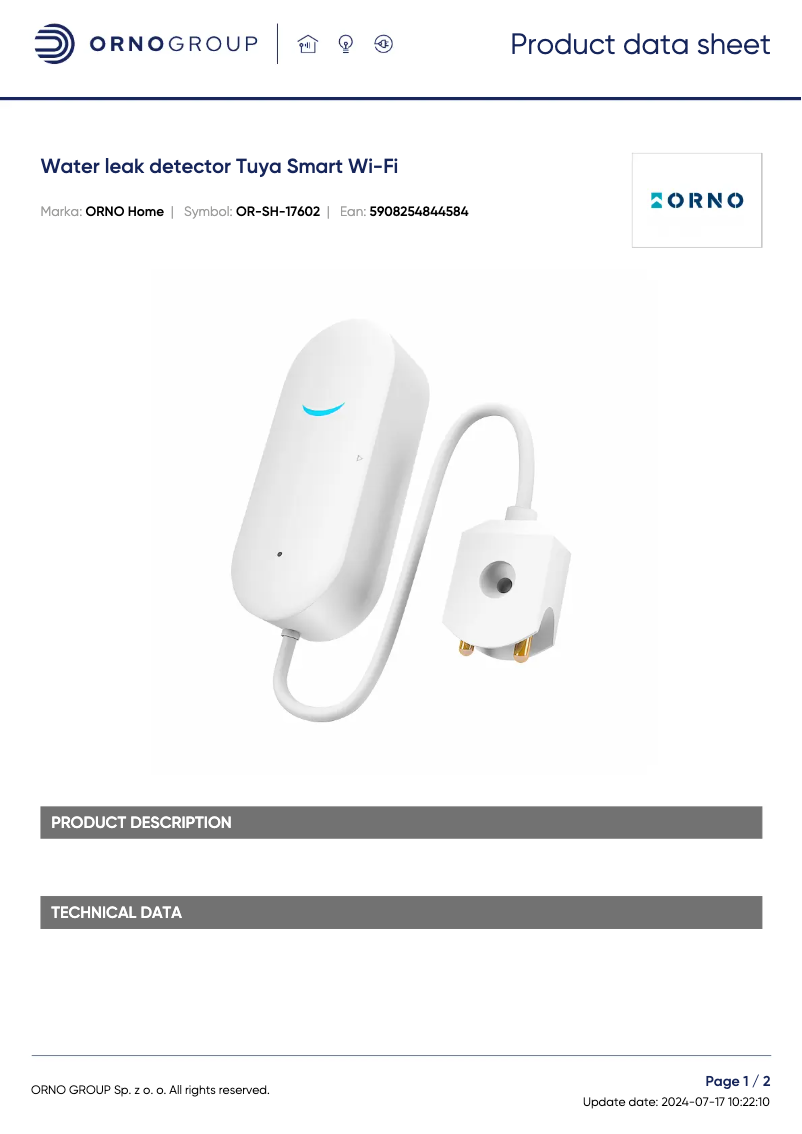 Image de la première page du manuel de l'appareil OR-SH-17602