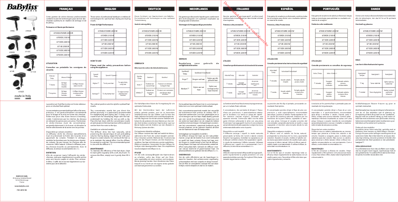 Imagen de la primera página del manual del dispositivo Shine Pro 2200
