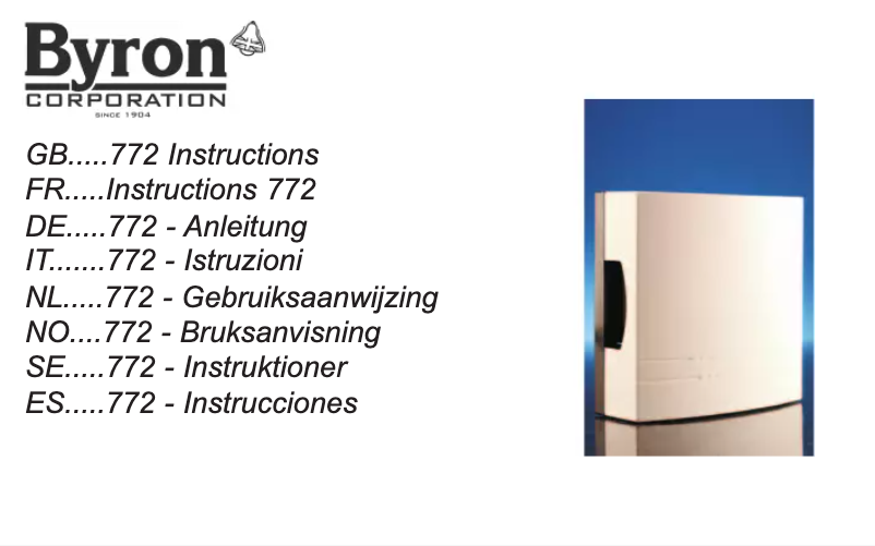 Page 1 de la notice Mode d'emploi Byron 772