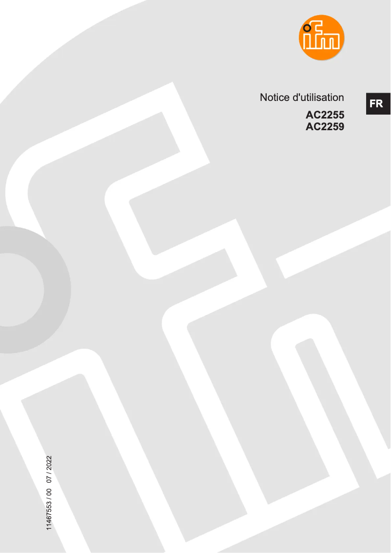 Page n°1 - Manuel utilisateur IFM AC2259