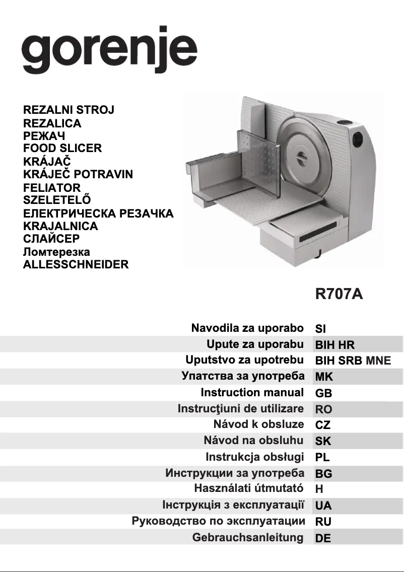 Page 1 of the manual User Manual Gorenje R707A