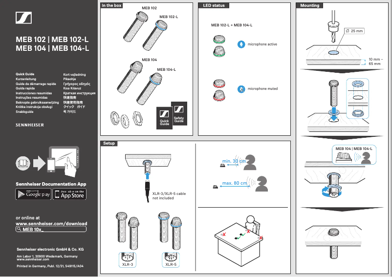 Page n°1 - Manuel utilisateur Sennheiser MEB 104-L G