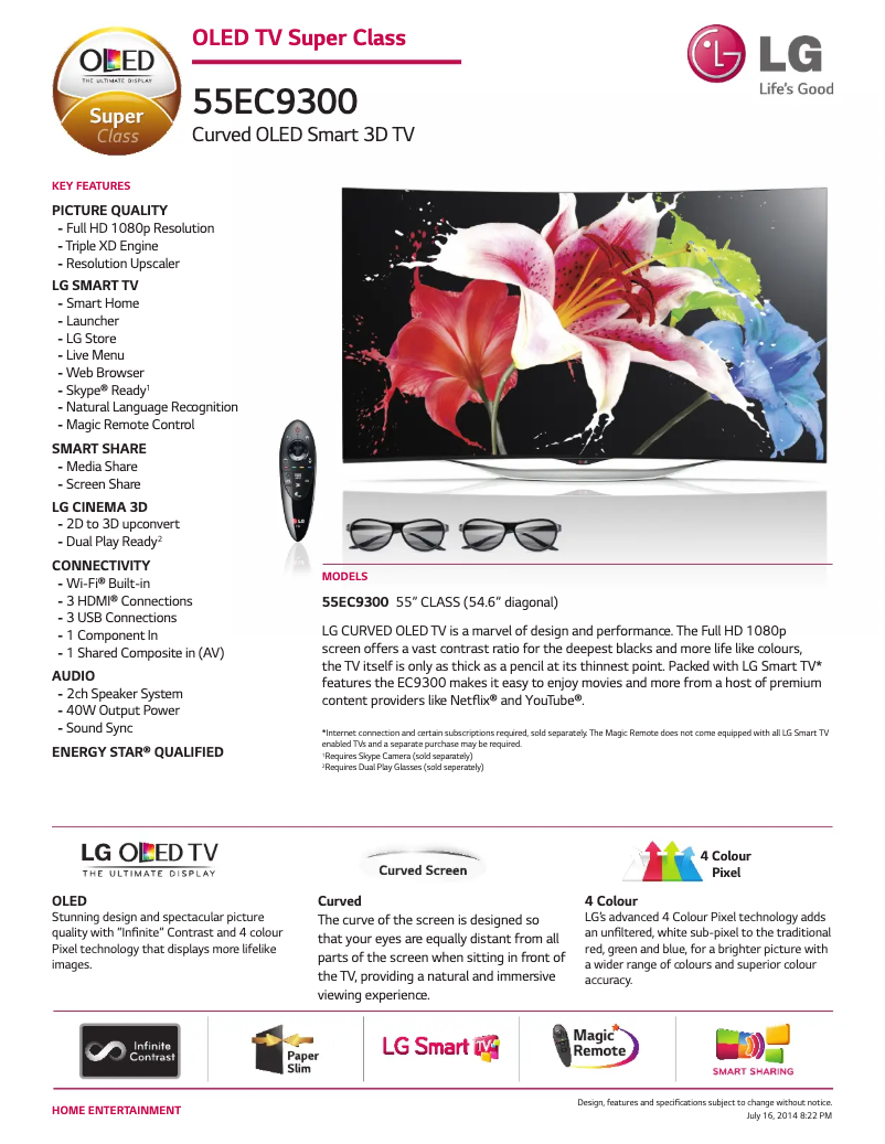 Image de la première page du manuel de l'appareil 55EC9300