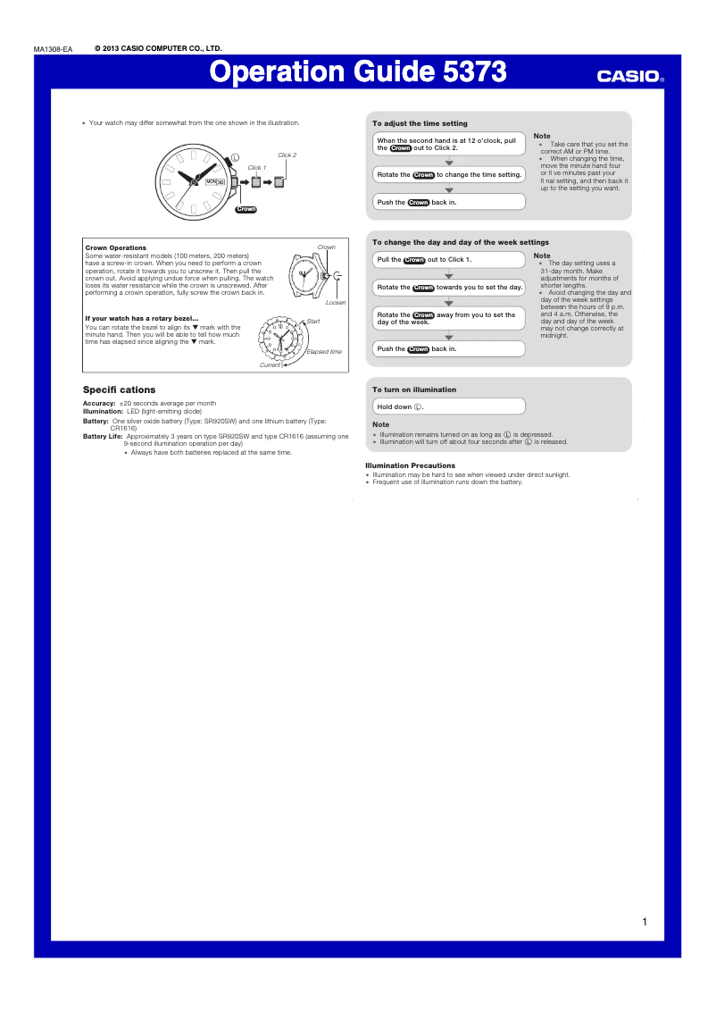 Page 1 de la notice Manuel utilisateur Casio MTD1079D-1AV