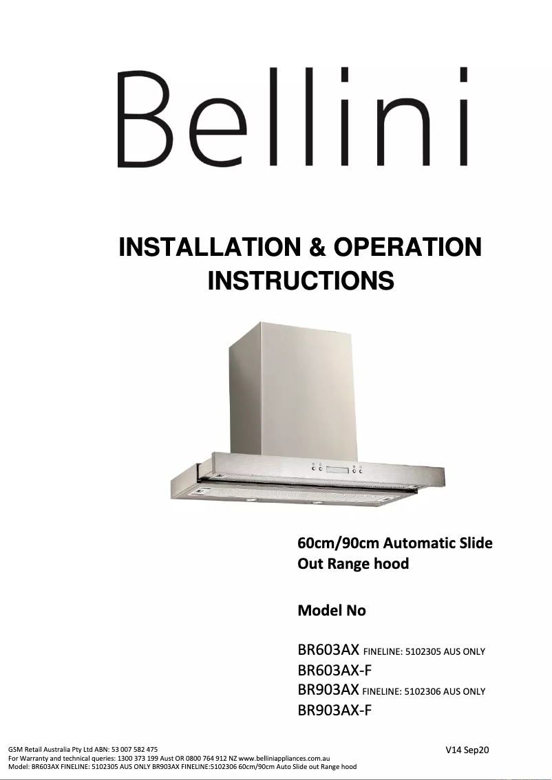 Image de la première page du manuel de l'appareil BR903GCX-1