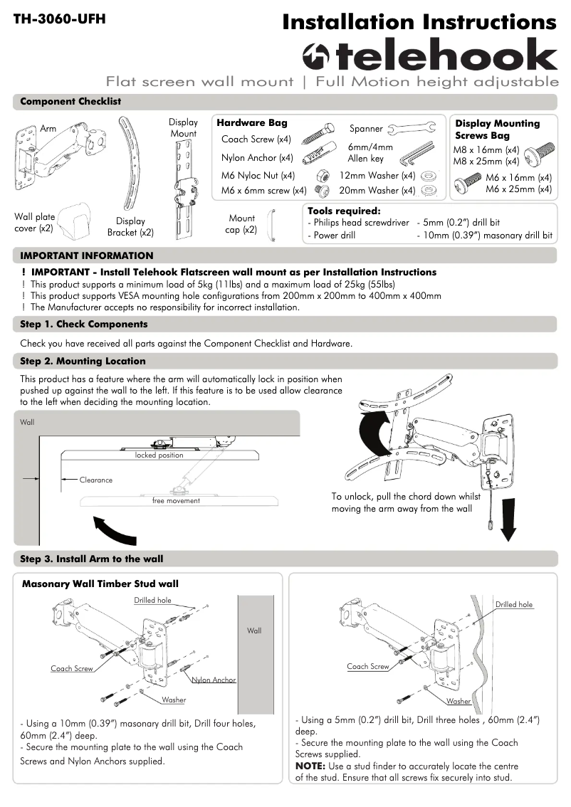Image de la première page du manuel de l'appareil TH-3060-UFH