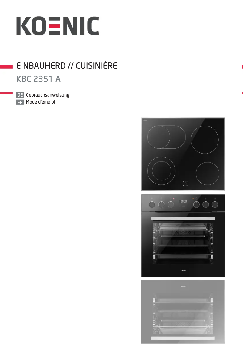 Page n°1 - Manuel utilisateur Amica KBC 2351 A