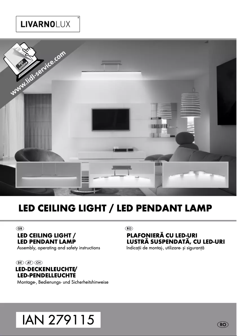 Page 1 de la notice Manuel utilisateur Livarno Lux IAN 279115