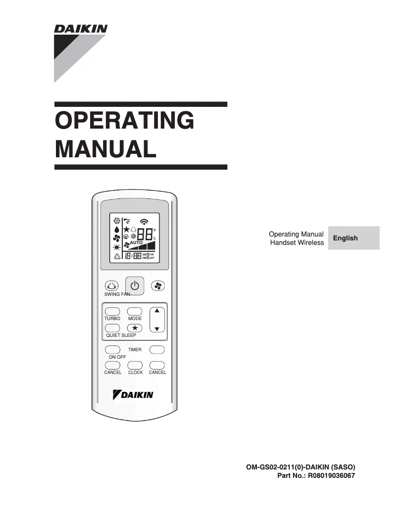 Page 1 de la notice Manuel utilisateur Daikin FHC50JEV1K