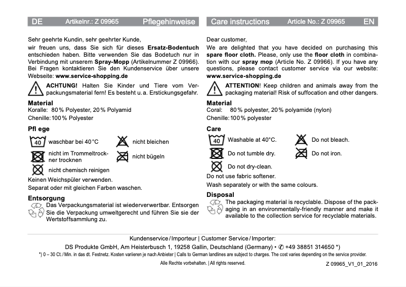 Página 1 del manual Manual de usuario Cleanmaxx 09965