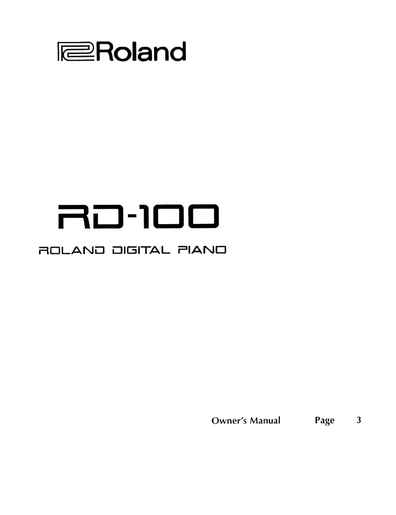 Image de la première page du manuel de l'appareil RD-100