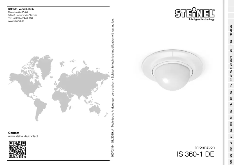 Page 1 de la notice Manuel utilisateur Steinel IS 360-1 DE