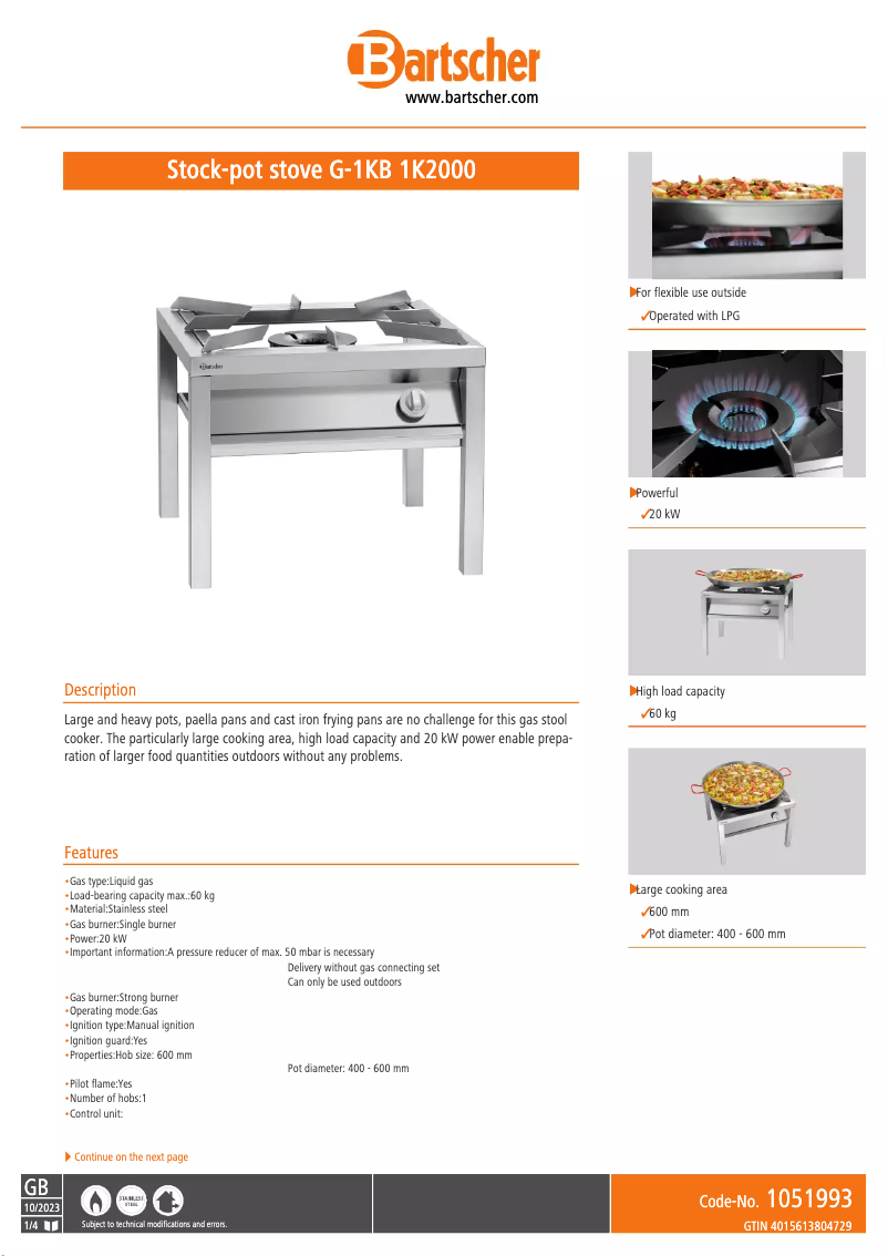 Image de la première page du manuel de l'appareil G-1KB 1K2000