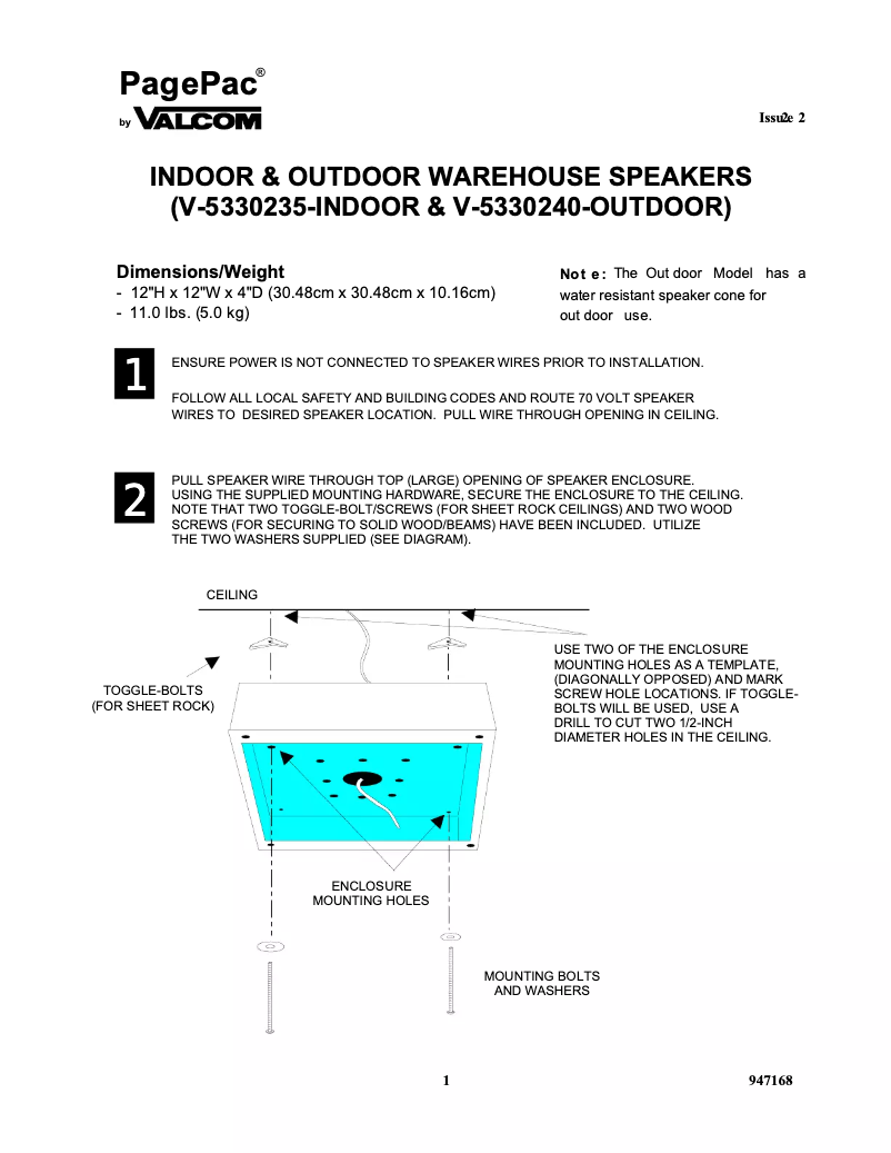 Página 1 del manual Manual de usuario Valcom V-5330235