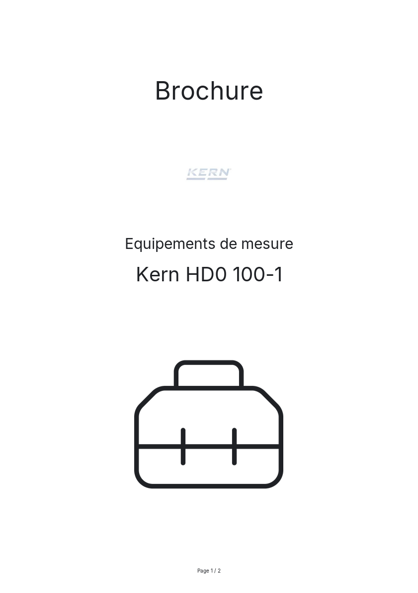 Page n°1 - Brochure Kern HD0 100-1