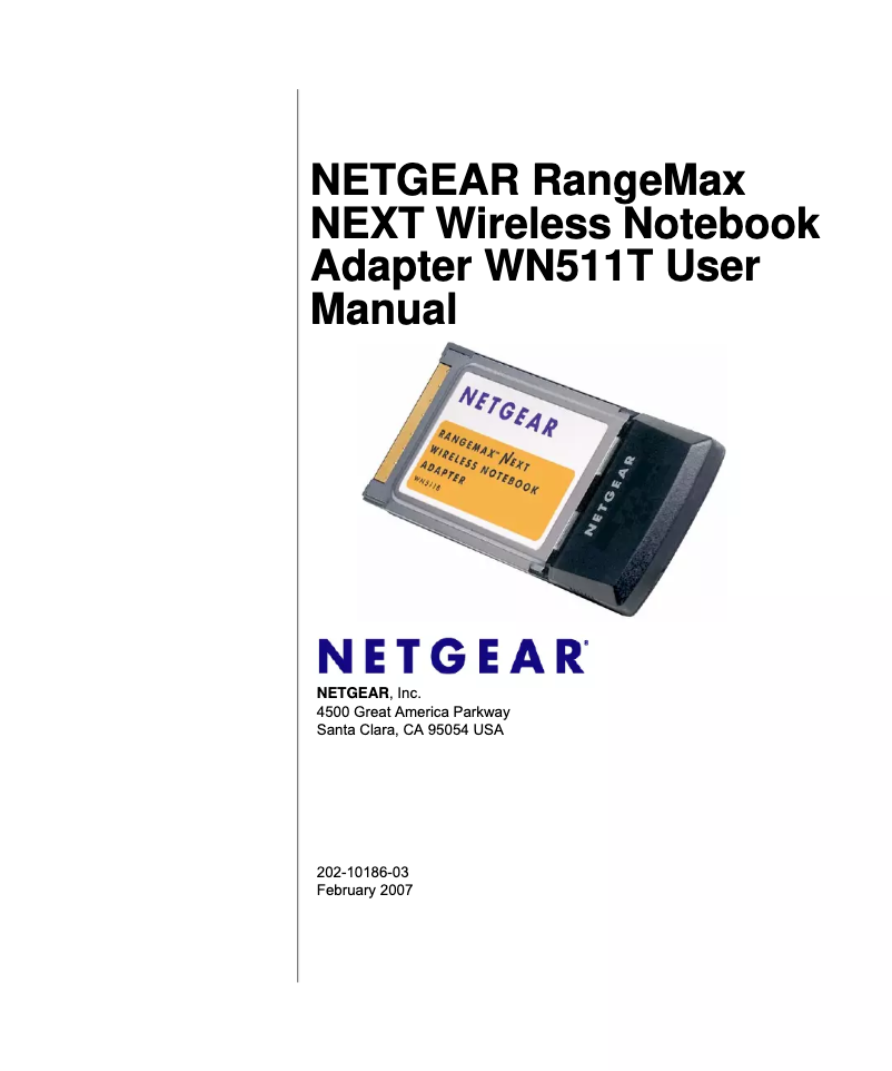 Page 1 de la notice Manuel utilisateur Netgear WN511T