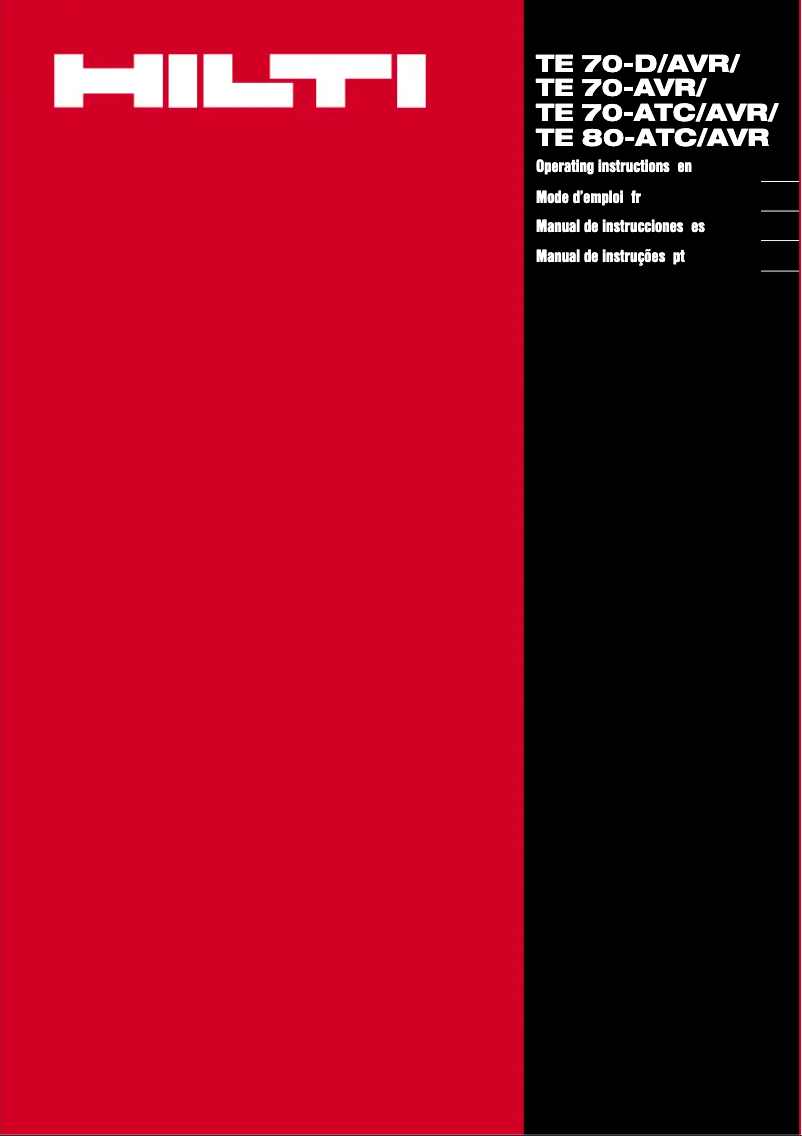Page n°1 - Manuel utilisateur Hilti TE 70 ATC
