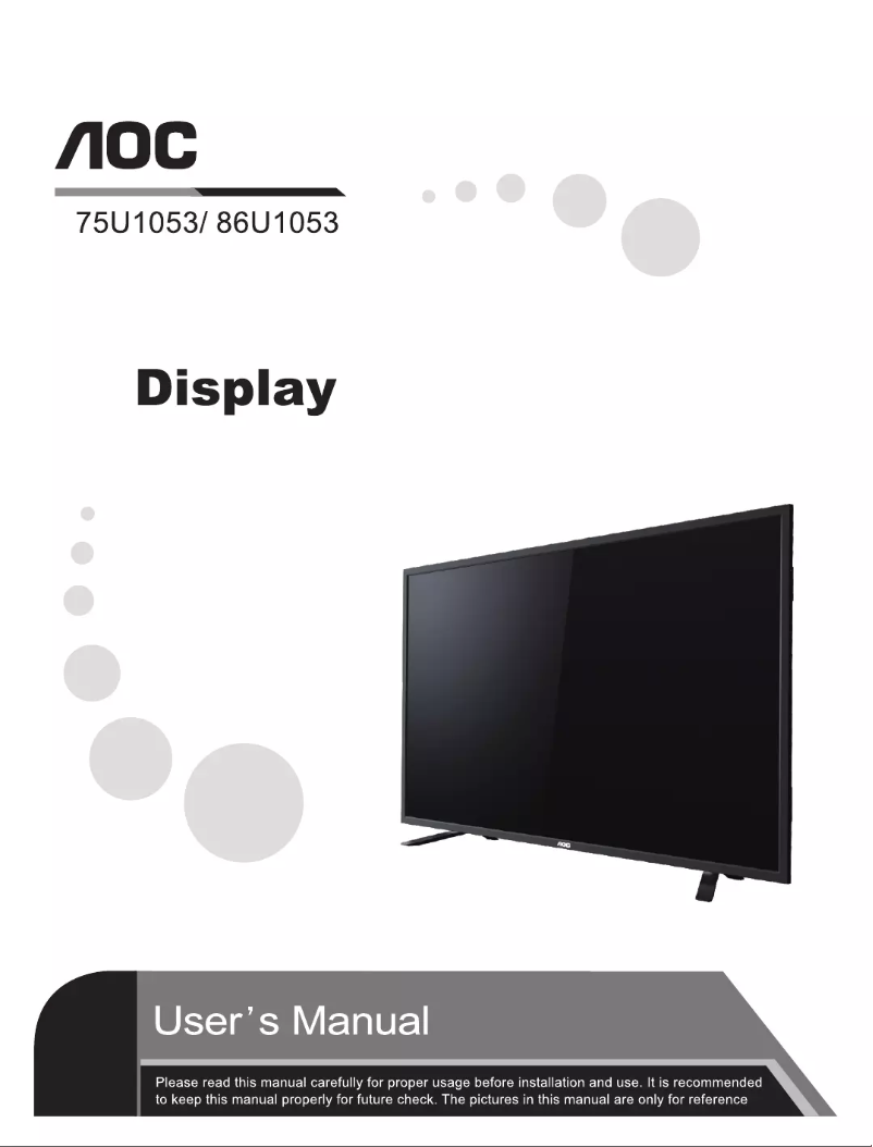 Page n°1 - Manuel utilisateur AOC 86U1053